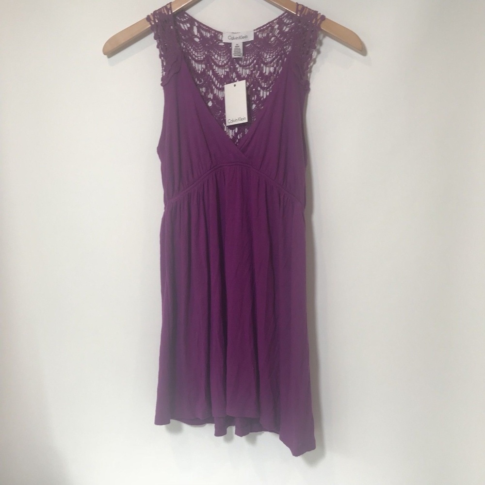 Calvin Klein sleeveless blouse Small Petite Purple